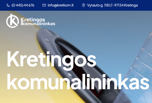 Kretingos komunalininkas internetinio puslapio nuotrauka